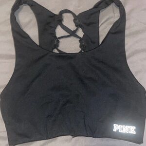 PINK Victoria's Secret Crisscross Black Sports Bra